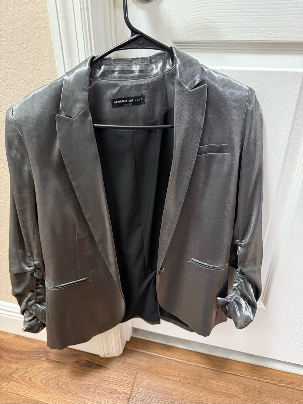 Generation Love Silver Velvet Blazer Jacket